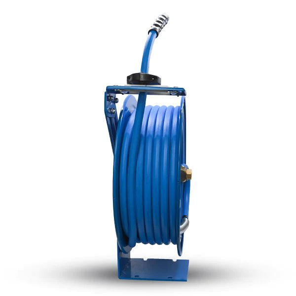 BluSeal Auto Rewind Garden Hose Reel 16mm x 15 mtr, 6 Feet Inlet hose, Spray Nozzle
