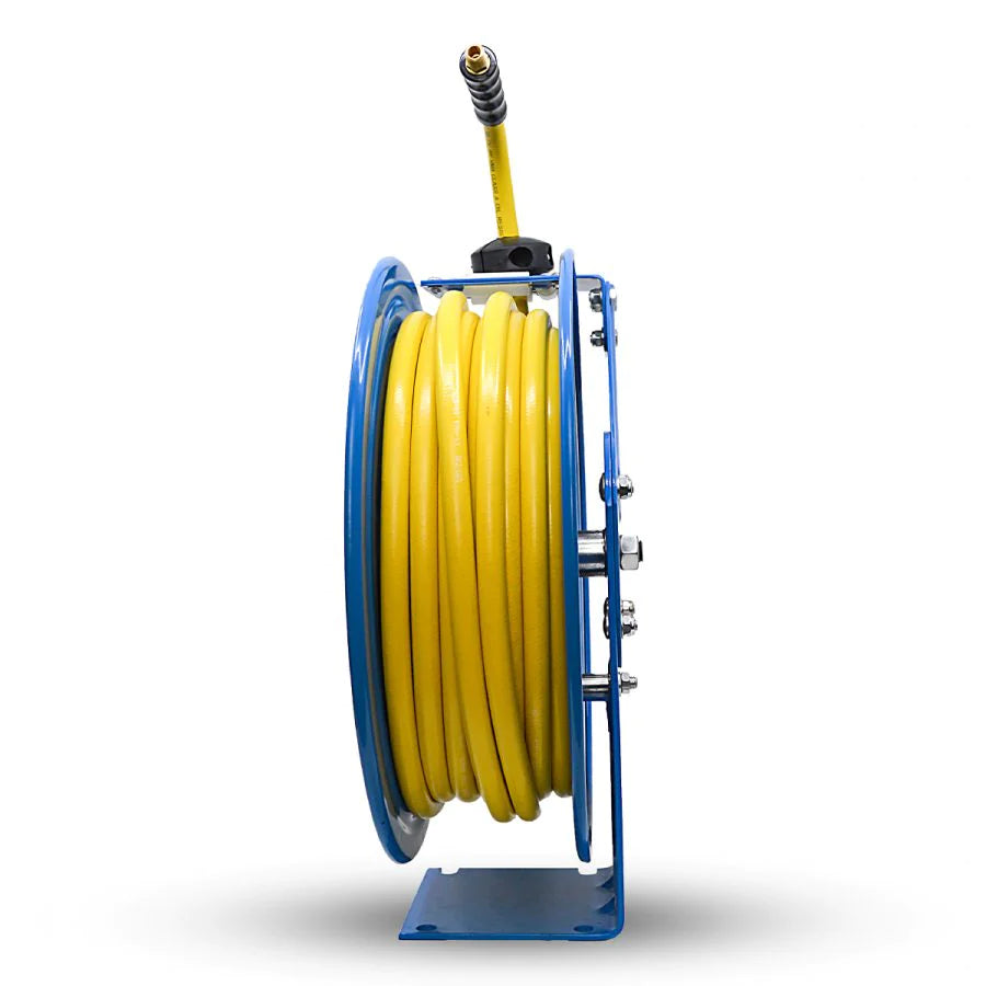 OilShield Auto Rewind Air Hose Reel Heavy Duty 10mm x 15 mtr with Coupler & Snap on Plug, 20BAR/300PSI