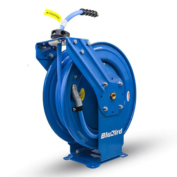BluBird Auto Rewind Air Hose Reel 13mm x 15m with 1/2" Male BSP, 3 Feet Lead-in Hose, 20BAR/300PSI