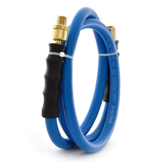 BluBird Rubber Air Whip Hose 13 mm X 0.6mtr with Coupler & Snap on Plug